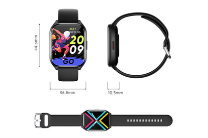 Smart Watch 1.85-Inch Fitness Watch with Heart Rate Sleep Monitor Blood Oxygen 100 Sports Modes Activity Tracker -Black
