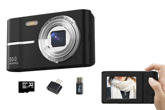 4K Digital Video Camera with 32GB Memory Card Black