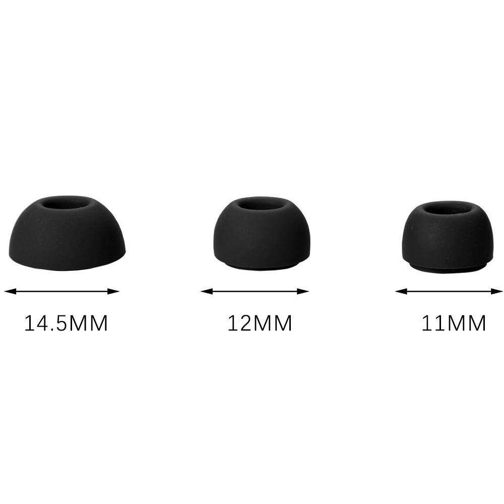 12Pcs Silicone Ear Tips for Samsung Galaxy Buds3 Pro Replacement Earbud Covers-Black