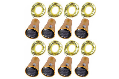 8Pcs 2m Solar Wine Bottle Light 20 LED Solar Cork String Light Fairy Light Wire Light