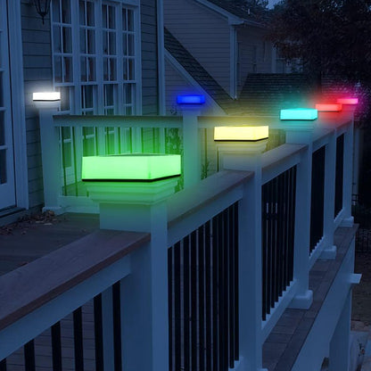 2Pcs Solar Column Lamp Outdoor 28 LEDs Wall Fence Column Lamp