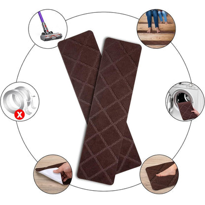 8Pcs Stair Treads for Wooden Steps Non-Slip Stairs Runner for Elders and Pets-Brown