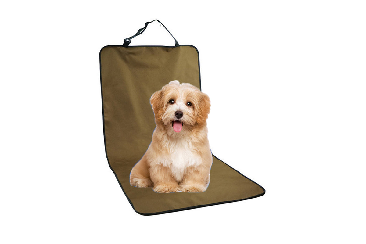 Nonslip Waterproof Durable Car Universal Fit Interior Backseat Dog Seat Covers-Brown