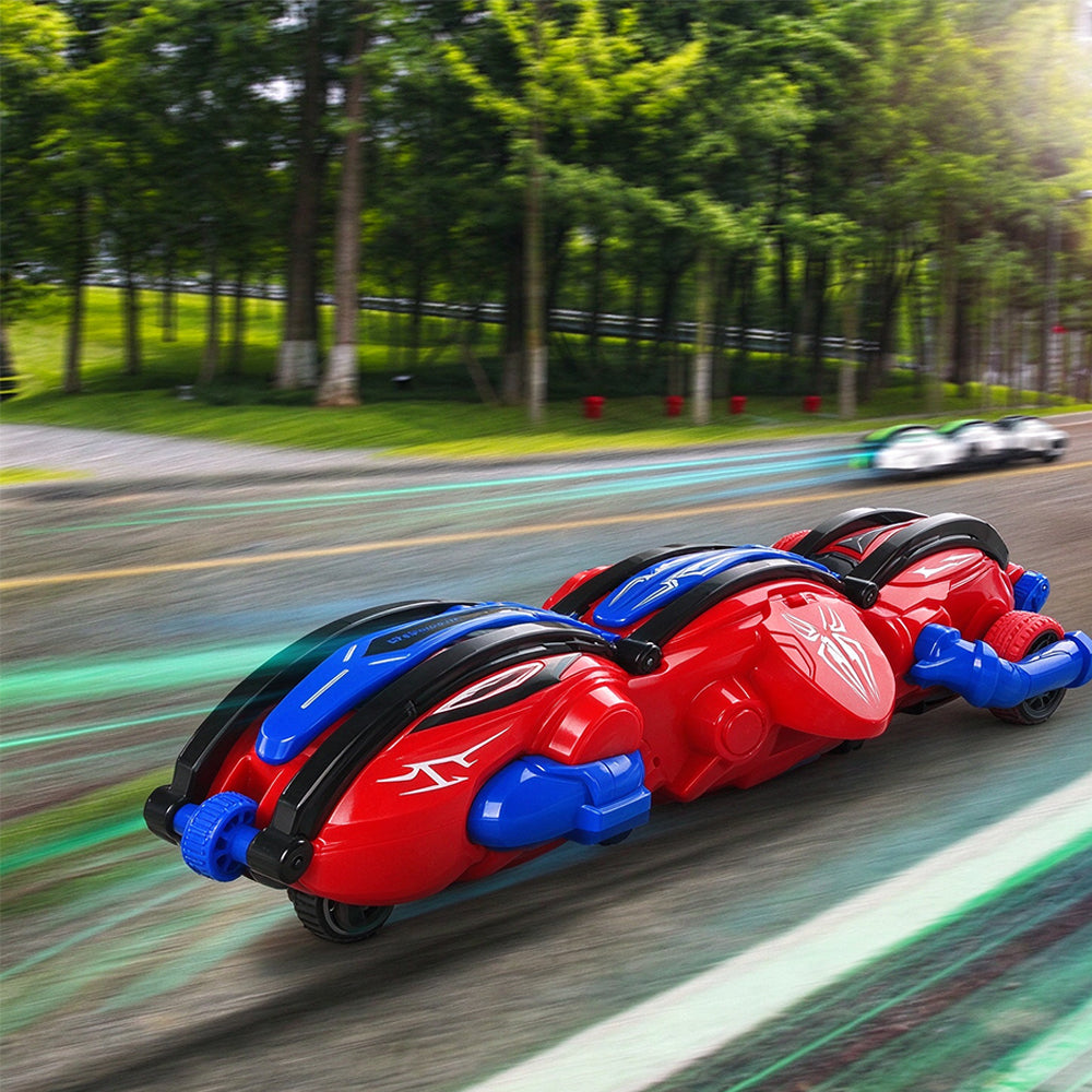 6 Wheel 360 Degree Transforming RC Stunt Car with LED Lights - Red