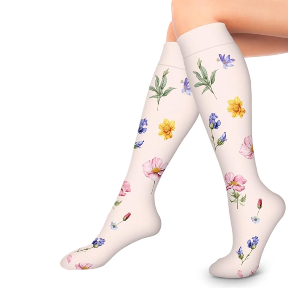 6 Pairs Women's High Stretch Long Socks for Sports & Casual Wear-Butterfly