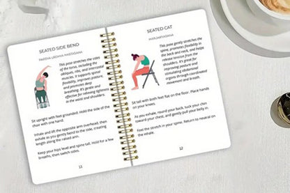 Chair Yoga Notebook for Seniors Wellness Exercises - White