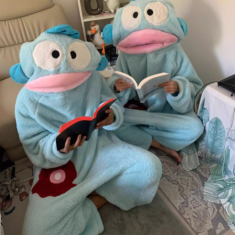 Monster Onesie Big Mouth Monster Onesie Soft Plush Loungewear for Sleeping-Blue