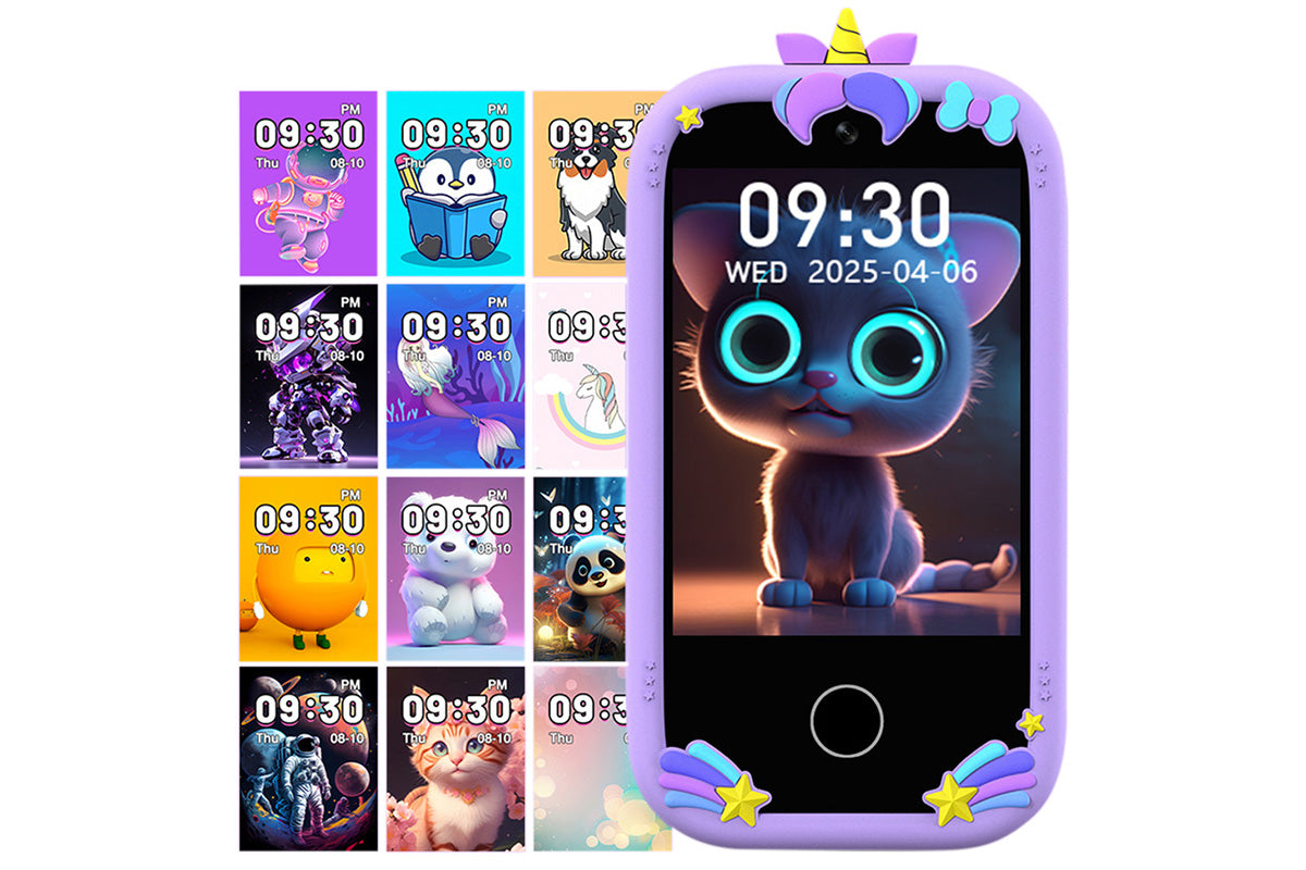 Little Ones Smart Phone with Dual Cameras and 32GB Card Christmas Birthday Gift for Aged 4 -Purple