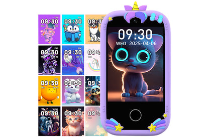 Little Ones Smart Phone with Dual Cameras and 32GB Card Christmas Birthday Gift for Aged 4 -Purple