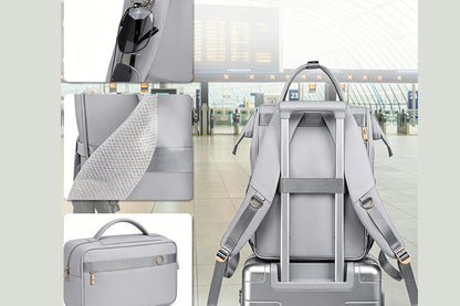 2-in-1 Laptop Lunch Backpack - Grey