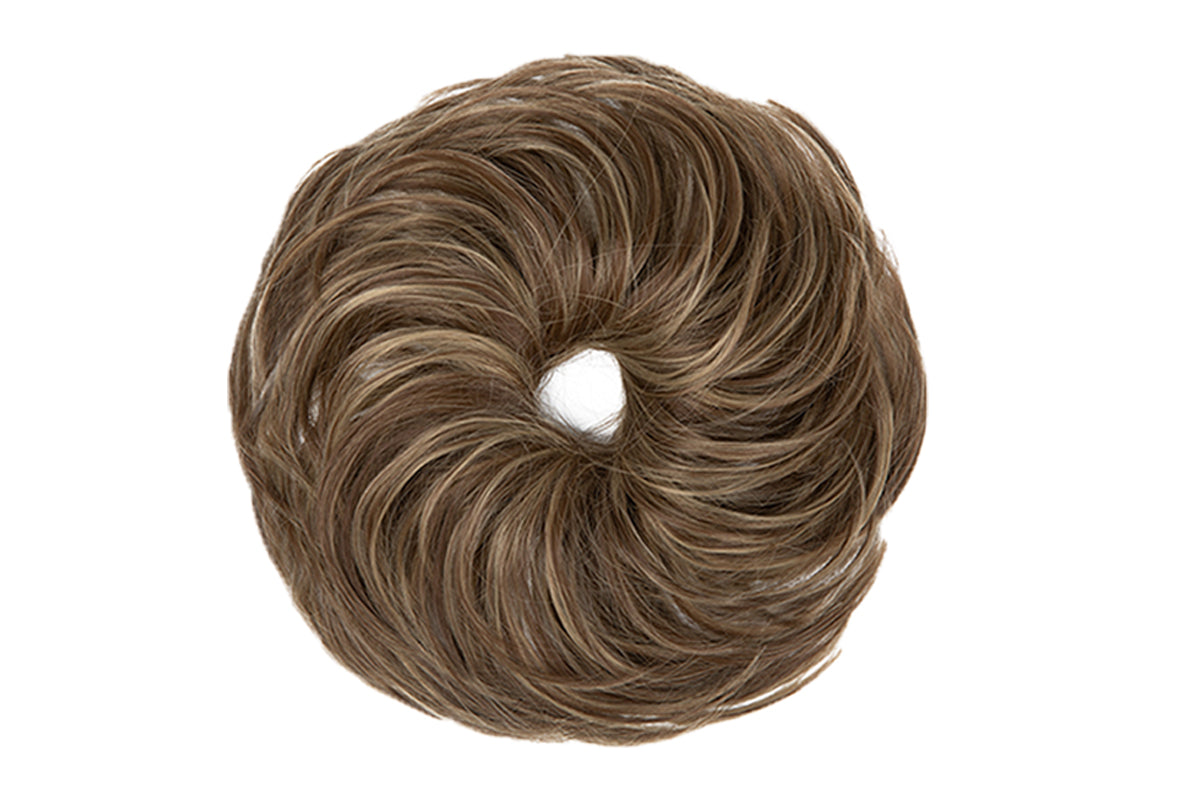 2Pcs 20CM High-Temperature Fiber Natural Messy Bun Scrunchy Thick Messy Bun Hair Piece-Ash Blonde