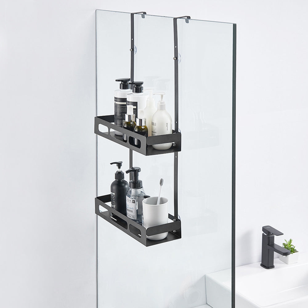 2-Tier Bathroom Shower Caddy Hanging Shelf Bathroom Storage Rack Organizer Style 1