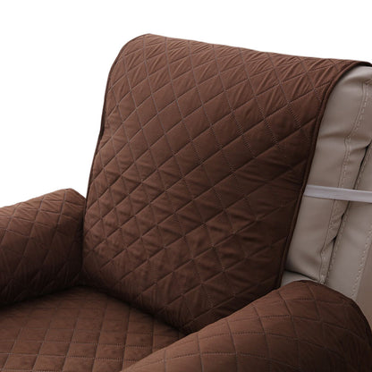 Recliner Chair Cover Couch Protector Slipcover with Elastic Straps Coffee