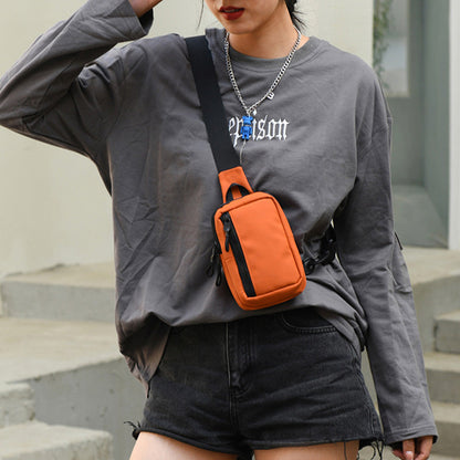 Small Crossbody Bag for Men Women Mini Sling Bag Travel Running Phone Daypack Orange