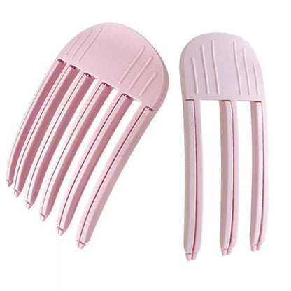 2Pcs Set Hair Volume Clip for Fluffy Bangs Easy High Crown Volume Comb for Natural Voluminous Look Pink