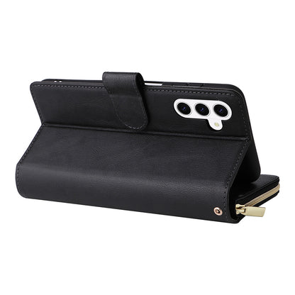 Wallet Leather Flip Cover for Samsung S26 Series with Card Slots Kickstand-Black
