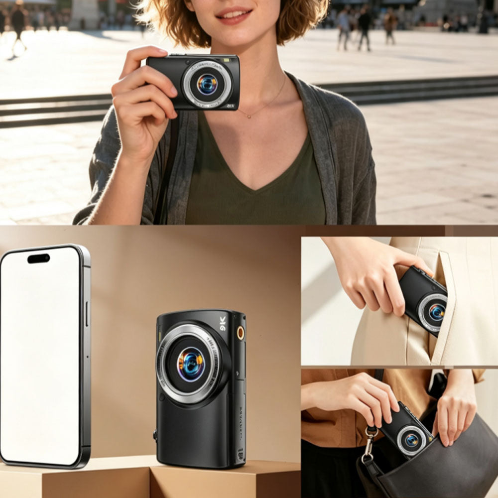 8K Dual Lens Digital Camera - Black