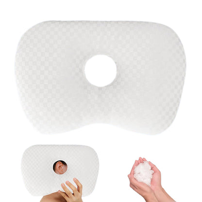 Ear Piercing Pillow with Hole Soft Ear Pillow for Side Sleepers White
