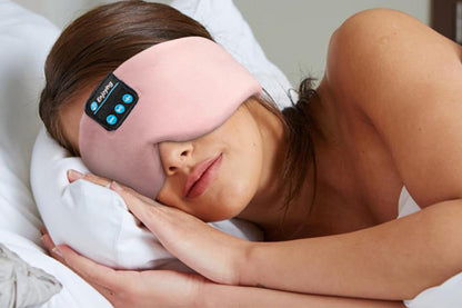 Bluetooth Sleep Mask with Headphones Music Eye Mask for Sleeping Travel Meditation -Pink