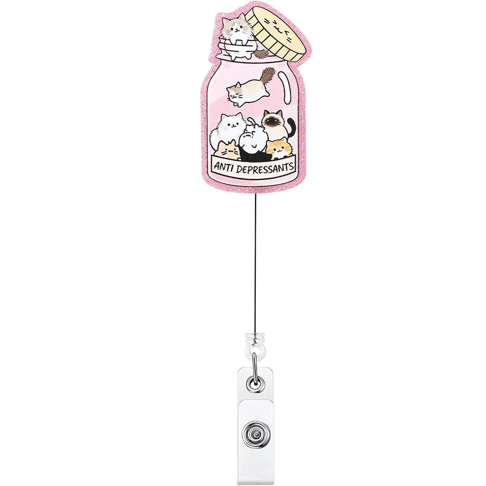 Retractable Badge Reel Cute Badge Clip - Cat