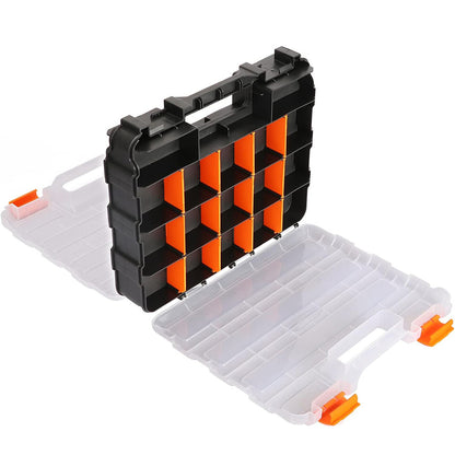 34 Grid Double Sided Tool Organizer Box for Screws Nuts - Orange
