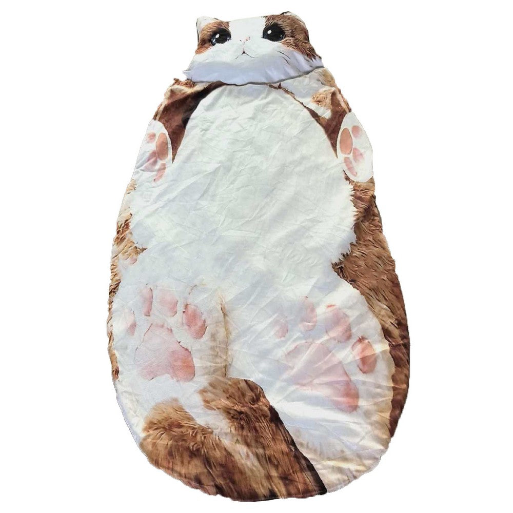 Cat Sleeping Bag Wearable Blanket for Camping Sleepovers Home Lounging Style5