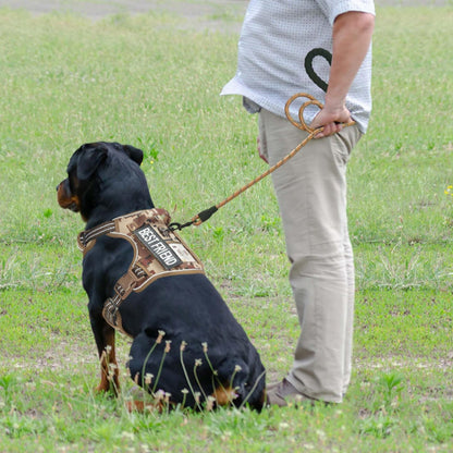 Tactical Dog Harness with Reflective Pet No Pull Adjustable Military Vest for Walking Training Brown