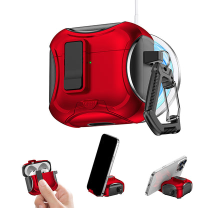Protective Case For AirPods With Stand Support MagSafe Wireless Charging-Red