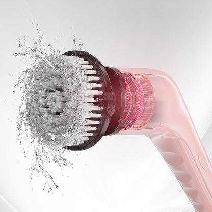 Cordless Electric Spin Scrubber Rechargeable Cleaning Brush with 7 Replaceable Brush Heads Pink