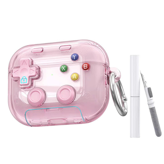 Case Cover with Lock Button and Phone Stand Protective Case for AirPods 4-Pink