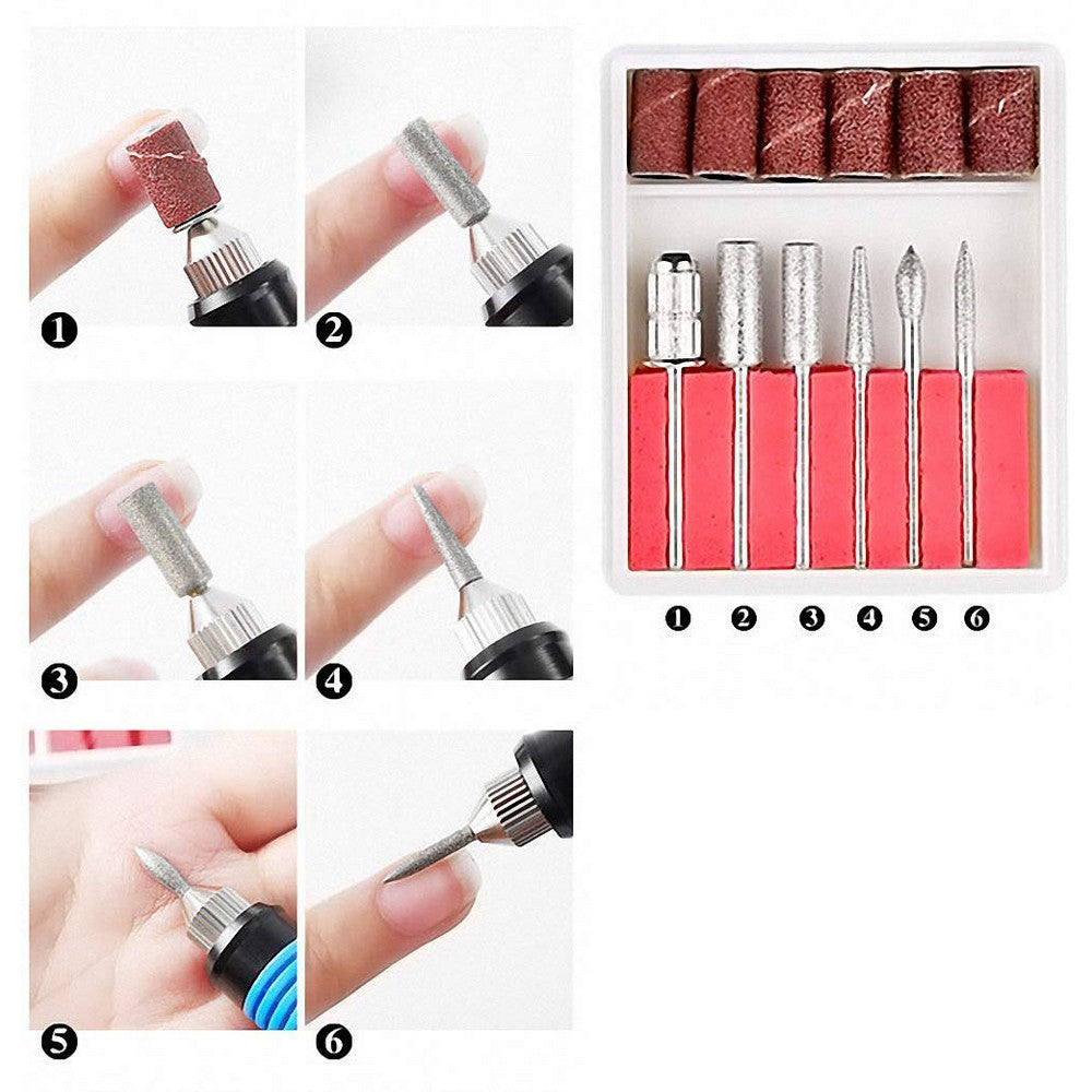 Electric Nail Drill Kit for Gel Nails Manicure Pedicure Polishing-White