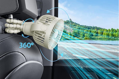 Portable Octopus Stroller Fan with Digital Display and 3 Speed Settings-Beige