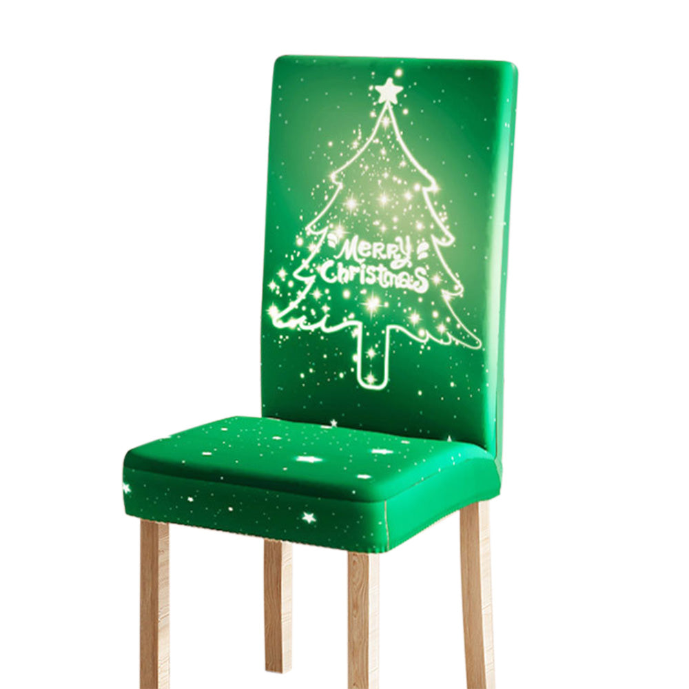 Christmas Chair Cover Slipcovers for Dining Chairs, Holiday Party Decoration Style 3
