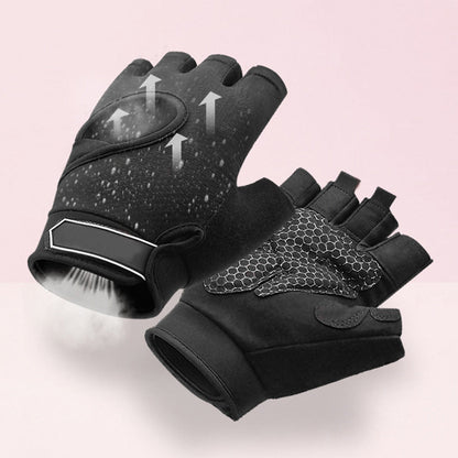 Durable Half-Finger Fitness Gloves for Gym Workouts Men & Women Black