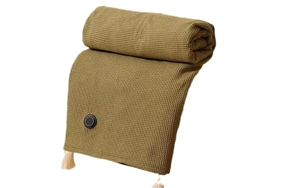 Portable Heated Shawl Wraps with Zipper 15s Fast Heating USB Heated Blanket for Women -Green