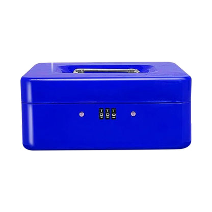 Lockable Cash Box Deposit Petty Cash Money Box with Code Lock Security Safe-Blue