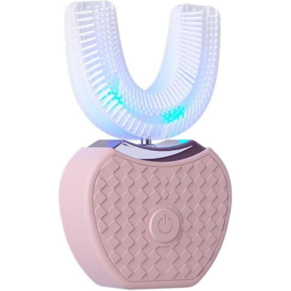 U-Shaped Electric Toothbrush 360-degree Sonic Cleaning Tooth Brush for Adults-pink