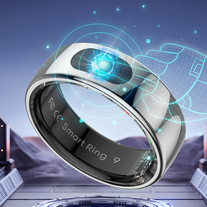 Smart Ring Health Tracker Ring with Touch Control - Silver