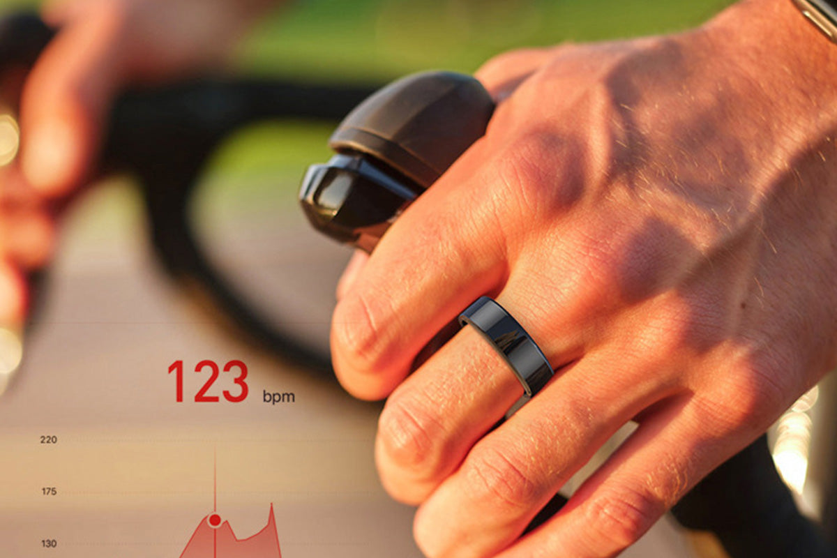 Smart Health Ring Heart Rate Blood Oxygen Sleep Tracker Black