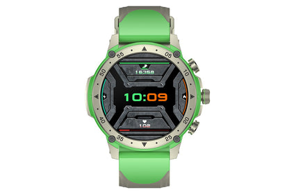 Smart Watch 1.43-Inch Fitness Watch with 24H Heart Rate Blood Pressure Blood Oxygen Female Physiological Flashlight Activity Tracker-Green