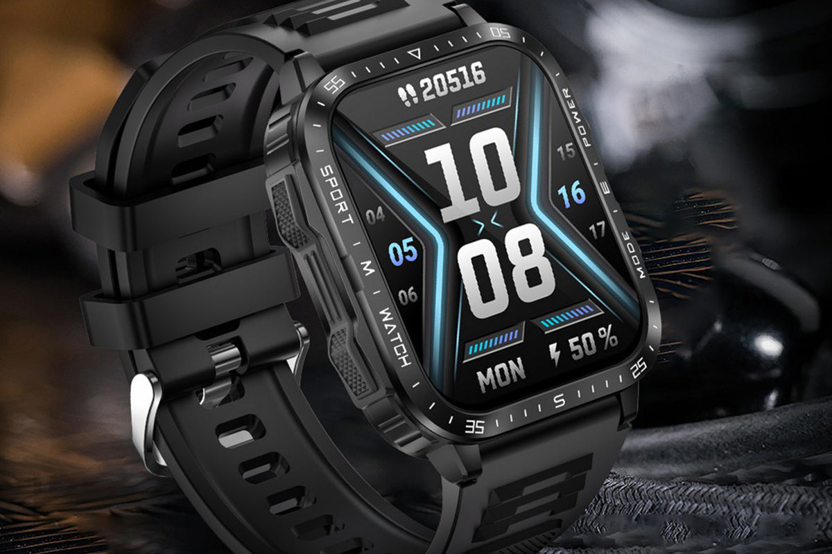 Smart Watch Fitness Tracker Heart Rate Sleep Monitor 100 Sport Modes for Android iOS -Black and White