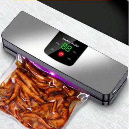 Food Saver Vacuum Sealer Machine Fully Automatic Vacuum Pump With 10 Vacuum Bags-Silver
