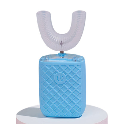 U-Shaped Automatic Electric Toothbrush ¨C With Built-In Sanitizing Cup Sky Blue