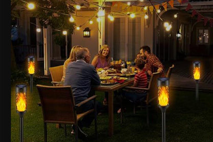 2Pcs Solar LED Tiki Torch With Flickering Flame Solar Outdoor Light