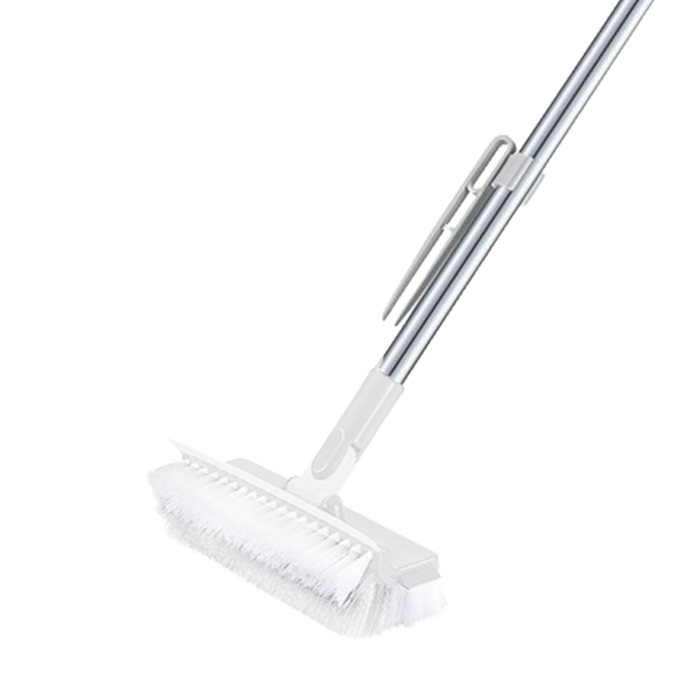 3-in-1 Multifunctional Scrape Cleaning Brush Rotating Corner Floor Scrub Brush with Long Handle White