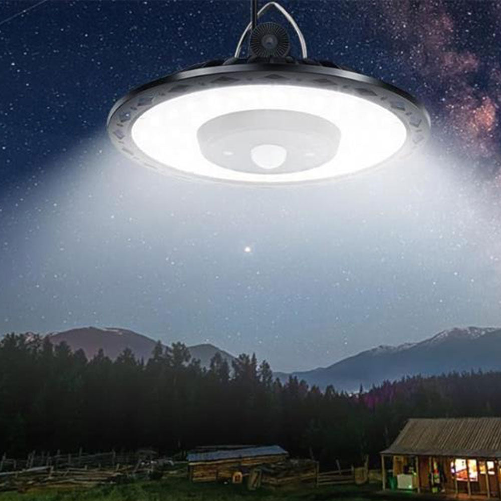 Solar 3 Modes Pendant Lights Dimmable Hanging Light with Remote Control for Barn Gazebo Yard Style 2