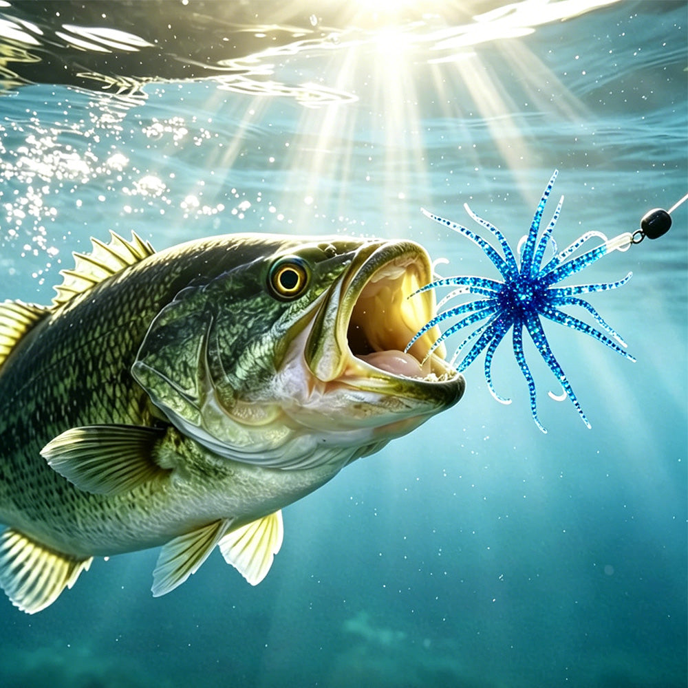2 PCS Lifelike Floating Sea Urchin Soft Bait -Blue