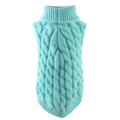 Puppy Dog Jumper Winter Warm Knitted Sweater Pet Clothes for Small Dogs Coat -Blue
