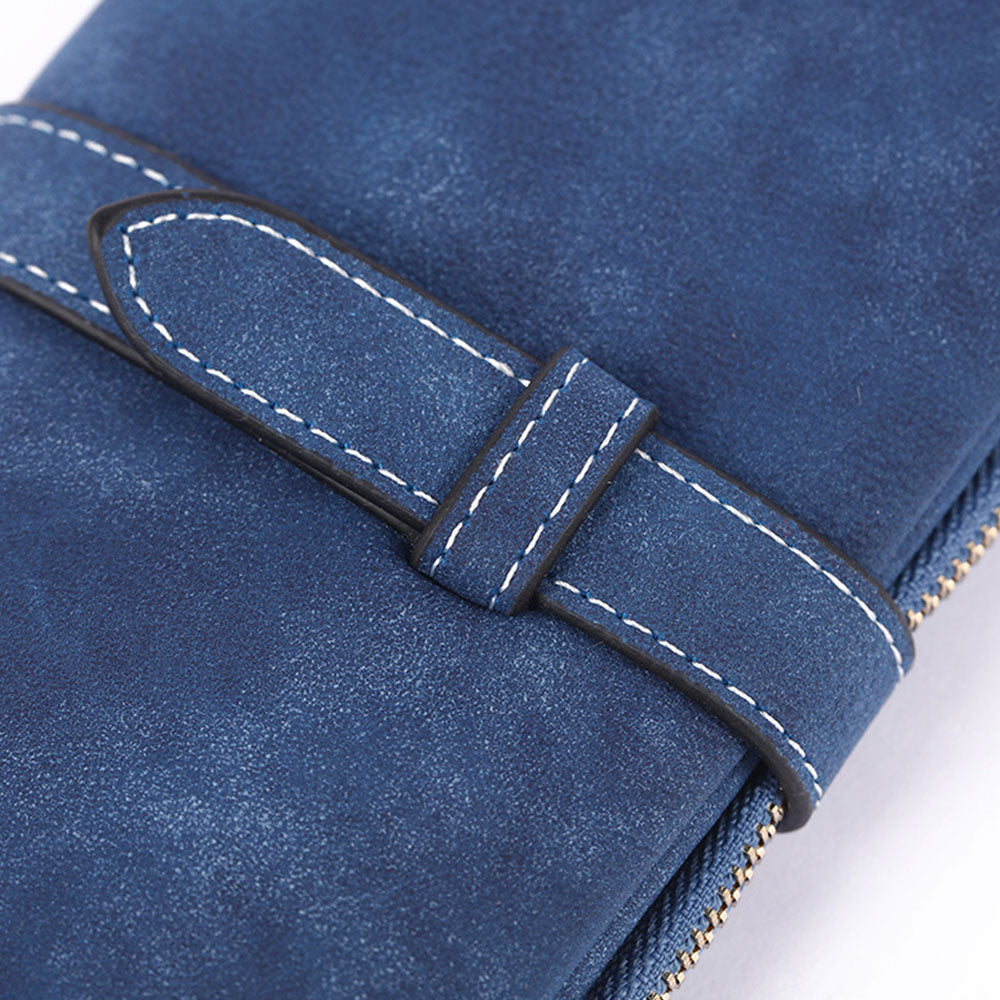 Women Wallet Multi Card Position Clutch Female Multi-Function Coin Purse-Acid Blue