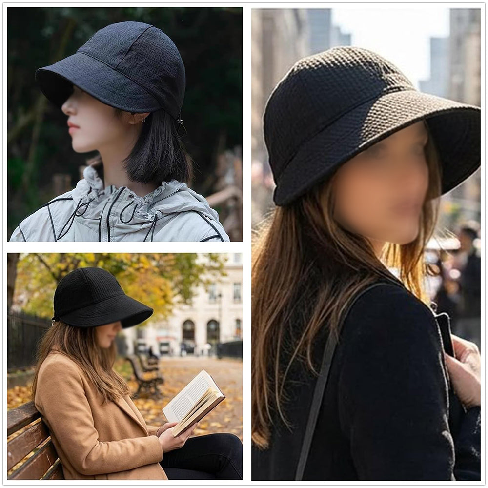 2 Pack Waffle Bucket Hats and Visor Caps - Khaki